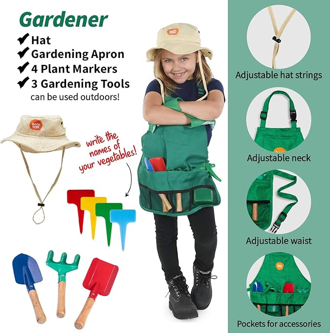 Born Toys 3-in-1 Toddler Dress Up Clothes for Boys & Girls Ages 3-7, Pretend Play Career Outdoor Adventure Set