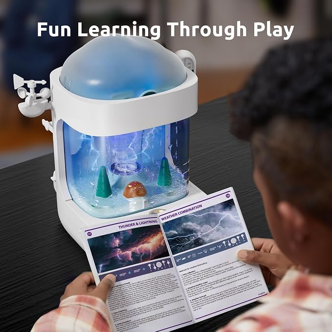 Science Can STEM Kits for Kids Age 6-8, Multifunctional 3-in-1 Weather Station for Kids, Educational Science Kits with 8 Weather, Humidifier & White Noise Mode, Birthday Gifts for 5 6 7 8 Girls Boys