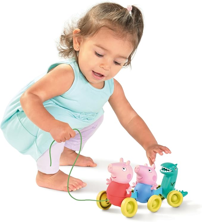 Toomies Grow with Peppa Pig - Pull Along Peppa - Peppa Pig Musical Walking & Crawling Baby Toy with Wheels - Baby Musical Toys with Wibble Wobble Action - 18 Months & Up (E73527)