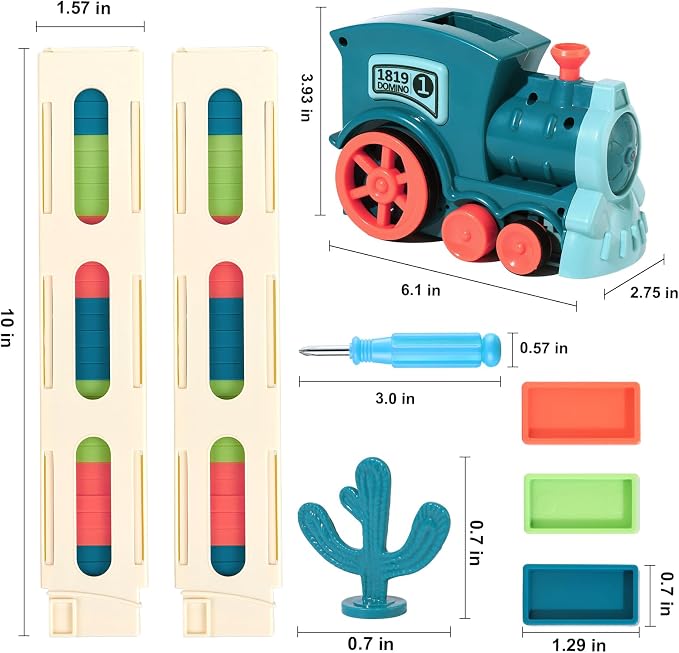 200 PCS Domino Train Toys Set, Automatic Dominos Building and Stacking Creative Game for 3+ Year Old, Electric Dominoes Stem Montessori Toys for Kids Autistic Boys 3 4 5 6 Year Old Birthday Gifts