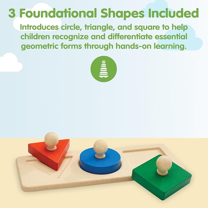 PlanToys® Shape Matching Puzzle Wooden Sorting & Logic Toy for Kids Ages 3+ | Montessori Educational Game for Fine Motor Skills & Spatial Reasoning | Eco-Friendly Learning Toy