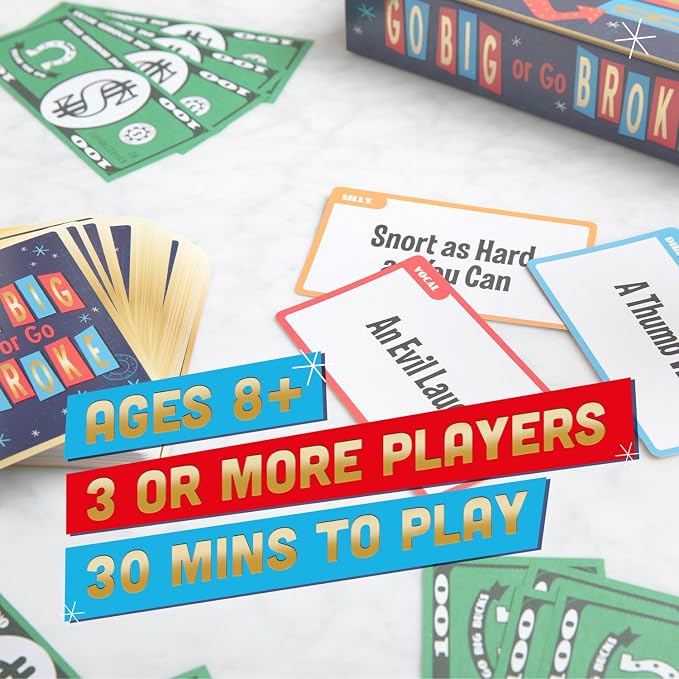 Go Big or Go Broke by EAP Toy & Games – Game Night Just got Bigger Than Charades | Bet The Big Bucks with This Party Game for Kids, Family, Friends & Teens | Easy, Hilarious Fun for 3 or More Players