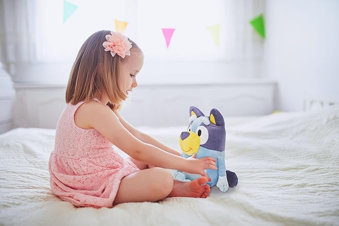 Jay Franco Kids Plush Pillow Buddy - 19 Inches Ultra-Soft Stuffed Plushie & Cozy Pillow, Official Licensed Bluey, Blue - Bluey