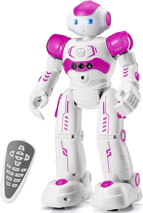 KingsDragon RC Robot Toys for Kids, Gesture & Sensing Programmable Remote Control Smart Robot for Age 3 4 5 6 7 8 Year Old Boys Girls Birthday Gift Present，Rose