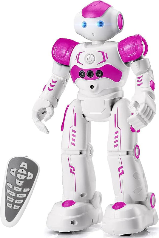 KingsDragon RC Robot Toys for Kids, Gesture & Sensing Programmable Remote Control Smart Robot for Age 3 4 5 6 7 8 Year Old Boys Girls Birthday Gift Present，Rose