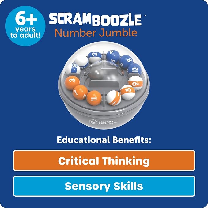 Learning Resources Scramboozle Number Jumble - 3D Brain Teasers for Kids and Adults, Puzzles for Teens, Boosts Critical Thinking and Problem Solving, Travel Games, Fidget Toy, Gifts for Boys and Girls