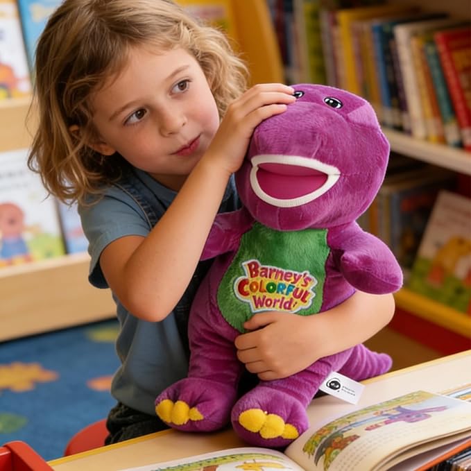 Barney Stuffed Animal 12 Inches, Singing Dinosaur Plush Toy Sings I Love You Song, Cute Soft Plush Puppet, Romantic Sweet Gift for All Ages. (12in)