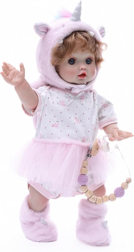 Reborn Baby Dolls, 18 Inch Large Realistic Hand-Rooted Hair Lifelike Baby Dolls with Accessories for 3+ Year Old Girls Gifts, Pretend Play, Collection