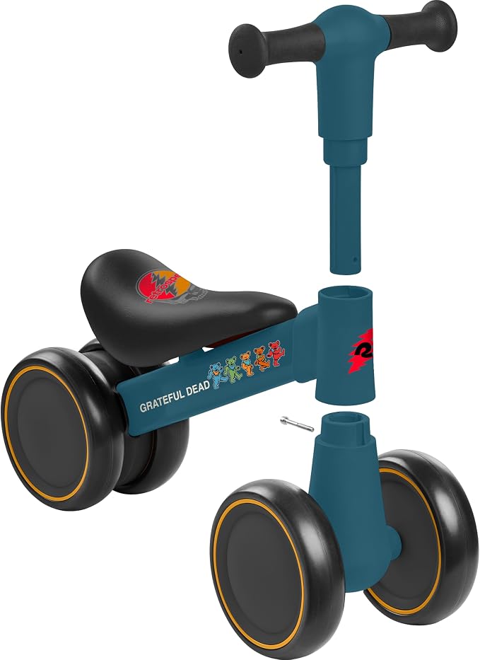 Retrospec Cricket 2 Baby Walker Balance Bike with 4 Wheels - Safe Learning Toy for Ages 12-24 Months - Scratch-Resistant Indoor Outdoor Toddler Riding Toy with Steering Limit & Soft Grips