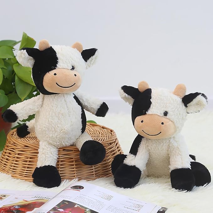 BSVOME 11.8 inches Cow Stuffed Animal Soft Plush Cute Cow Doll for Boys Girls