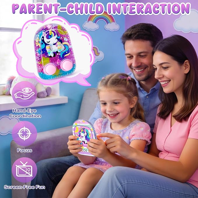 Cleboen 12 Pack Handheld Water Games for Kids, Water Ring Toss Handheld Games Unicorn Party Favors Goodie Bag Stuffers Classroom Rewards for Boys Girls, Stress-Relief Car Games Travel Toys