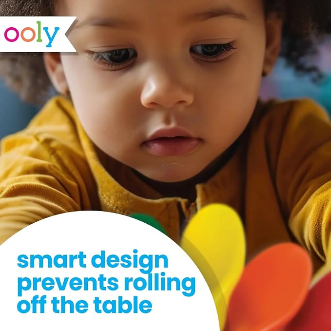 Ooly Ergonomic Erasable Crayons for Young Kids, 10 Colored Crayons in Bright Colors are Non-Toxic and Made from Eco-Friendly Polymers, No Rolling Crayon, Gifts for Kids