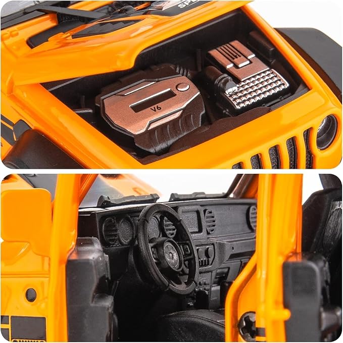 WAKAKAC Compatible for 1/32 Alloy Diecast Pull Back Model Car Collectible Gift with Light and Sound Toy Vehicle for Kids Boys Girls Toddler Christmas Birthday Gift Orange