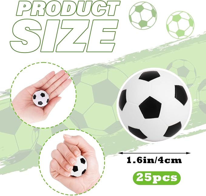 Hooqict Mini Soccer Stress Balls 25 Pack Small Foam Sports Stress Ball for Kids Squeeze Ball Anxiety Relief Toy Boy Soccer Party Decorations Supplies Class Prizes