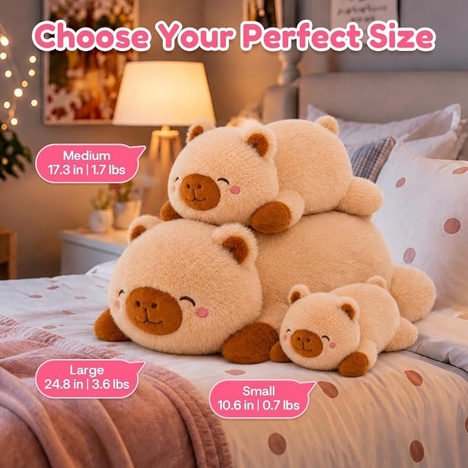 Capybara Weighted Stuffed Animal, Soft Plush Toy Gift (10.6 Inch, 0.7 Lbs)