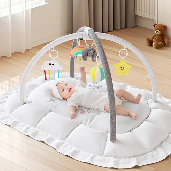 OCATO Baby Play Mat Gym: Baby Play Gym Mat Thick Large Baby Activity Center from Baby to Toddler Skills Development Baby Essentials Baby Shower Gifts Boy Girl for Babies 0-6-12 Months