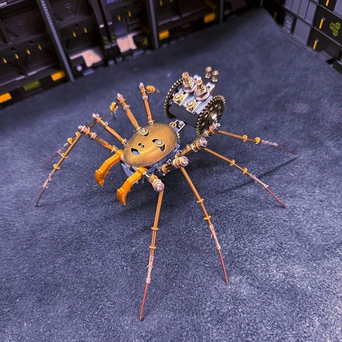 3D Metal Insect Puzzle for Adults, 186PCS Human-Face Hunting Mechanical Spider Model Kit, DIY Assembly Metal Puzzle Decoration Gift for Birthday Christmas