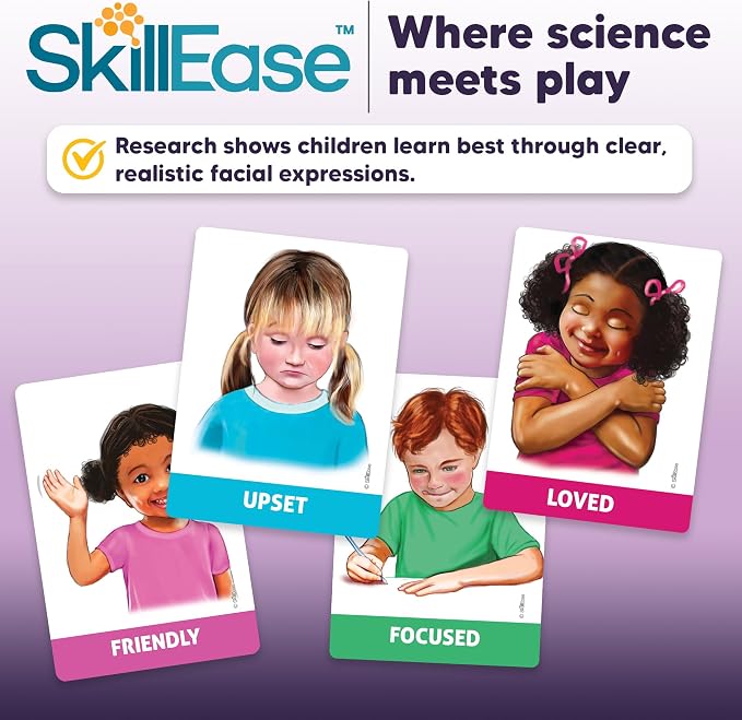 SkillEase Exploding Emotions Flashcards and Game: 2 in 1, Hilarious Family Fun, Social Emotional Learning, Feeling Cards for Kids, Teaches Social Skills, Autism