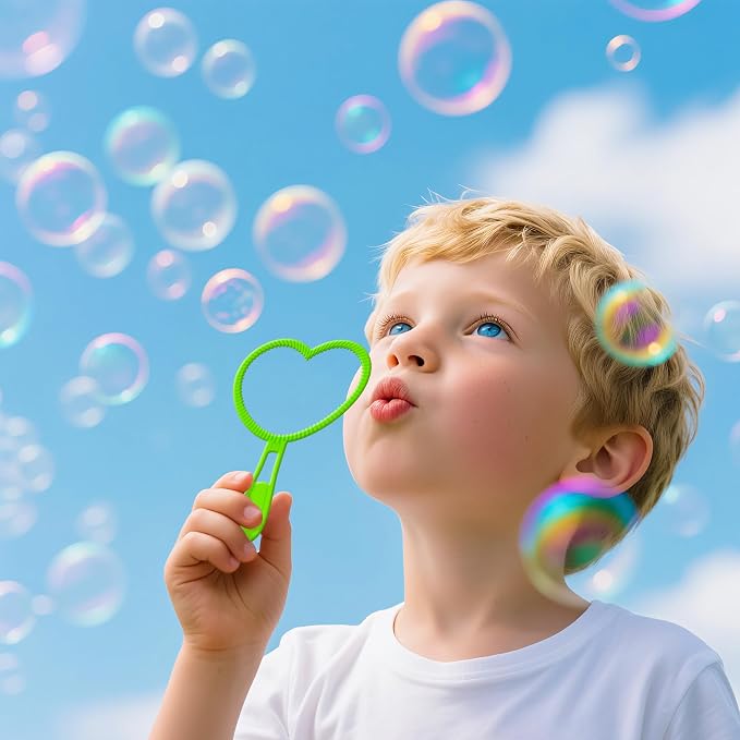Giant Bubble Wand Kit, 24 Pcs Big Bubble Wands Set with Tray Funny Bubble Maker for Kids Summer Outdoor Birthday Party Favors Gifts