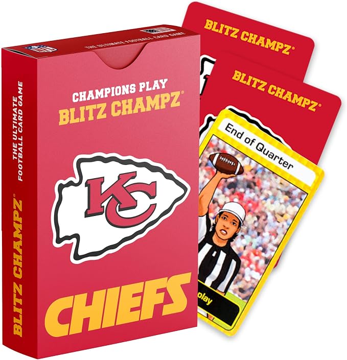 Blitz Champz Kansas City Chiefs – Officially Licensed NFL Playing Cards & Chiefs Gifts for Men & Women, Fun Travel Card Games for Adults & Kids Ages 7+, Camping Games for Friends & Family Game Night