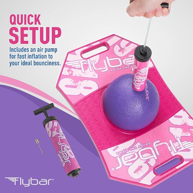 Flybar LED Pogo Trick Ball for Kids Balance Bounce Board w/Anti-Slip Deck