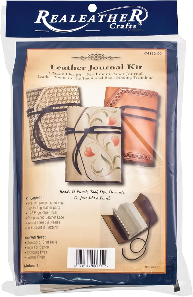 Silver Creek Realeather Leather Journal Kit, 4.5"x6", Natural (C4182-00)