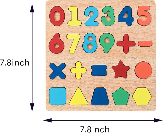 Winbar Wooden Puzzles for Toddlers, Alphabet Shape Puzzles for 3 Years Old | 3 in 1 Wooden Puzzle, Natural Wood Pieces, Smooth surface, Great Gift Idea, Wooden Montessori Toddler, Meets toy standards