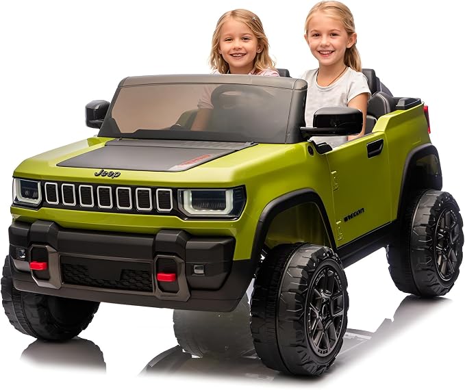 Garvee 24v Licensed Kids Ride on Car, 2 Seater Electric Truck for Big Kids with Parent Remote Control, 3 Speeds, Bluetooth Music, LED Lights for Ages 3-8