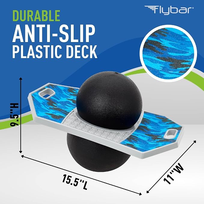 Flybar LED Pogo Trick Ball for Kids Balance Bounce Board w/Anti-Slip Deck