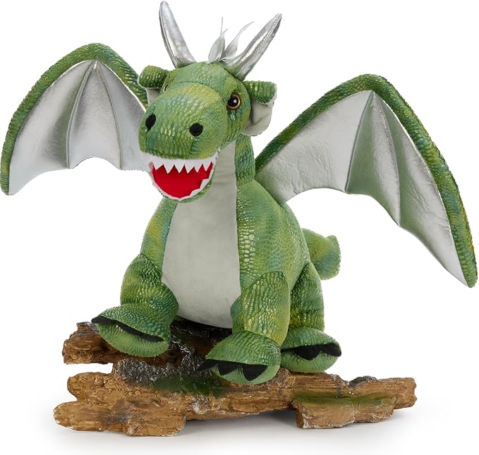 Giant Dragon Plush Toy, 24 Inch Soft Large Drgon Stuffed Animal for Kids Boys Girls, Green Dinosaur Plushies as Christmas Birthday Gift