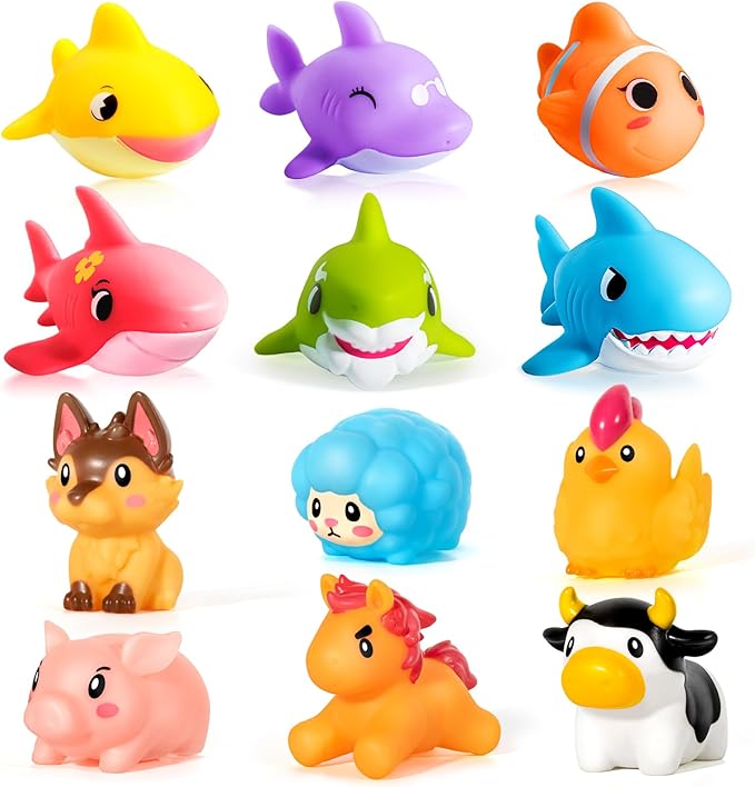 Hely Cancy Baby Bath Toys - No Hole Bath Toys for Kids, Bath Tub Shower Toys for Newborn Baby