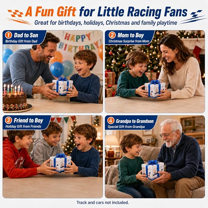 Racing Starter and Finish Line Bundle Compatible with Hot Wheels Tracks, 2-Lane Head-to-Head Launch and Finish Gate Set