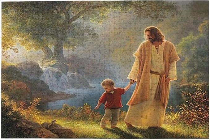 Jesus Holding My Hand Christ 500 Piece Jigsaw Puzzle Jigsaw Puzzles for Adults Children The Young Jigsaw Puzzles for Adult Puzzle Game 500 Piece Toys Gift