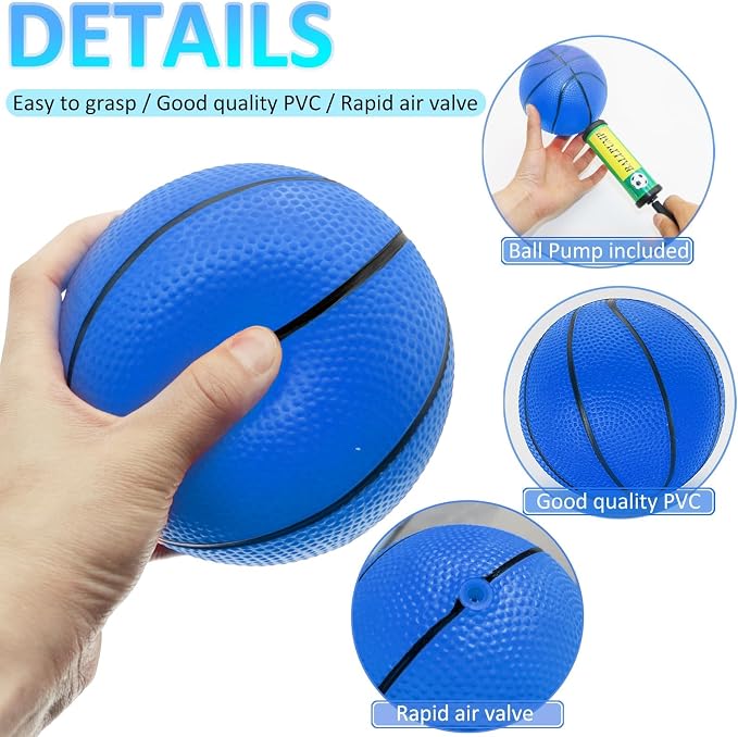 Oleitodh 30Pcs 7" Mini Basketball Balls Bulk PVC Small Basketballs for Over The Door Basketball Hoop Games Party Favors Indoor Outdoor Play Adults Kids Pool Beach Colorful