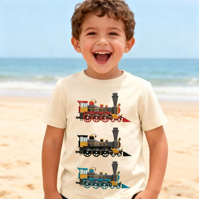 Todder Boys Shirt Kids Trains Bug Retro Nature Cool Tees Tops 2-7 Years