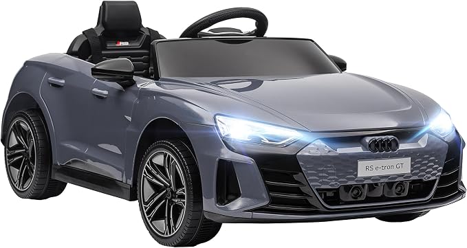 Aosom Licensed Audi RS e-tron GT 12V Ride On Car Truck for Kids, Electric Car Ride On Vehicle w/Parent Remote Control, Music, Lights, for Toddlers, Gray