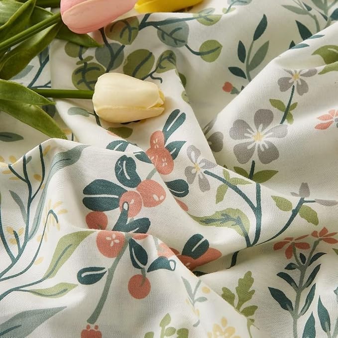 Vintage Garden Floral Comforter Set King Size Comforter Botanical Floral Bedding Comforter King Coquette Bedding Aesthetic Cute Flowers Pattern Comforter for Girls Women Fluffy Cottagecore Bedding Set