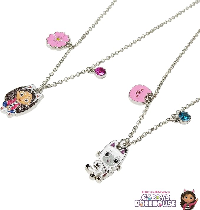 LUV HER Gabby's Dollhouse BFF Necklace Set, Gabby and Pandy Paws Girls Friendship Gift for Ages 3+