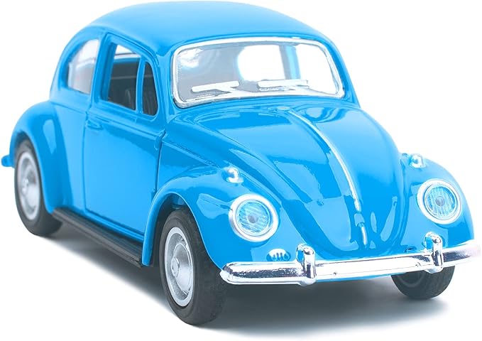 Berry President 1967 Classic Beetle Bug Vintage 1/32 Scale Diecast Metal Pull Back Car Model Toy for Gift/Kids (Blue)