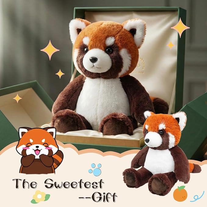 Stuffed Animal Plush Toy Soft Plushie Cuddly Red Panda Cute Plush Toy for Kids Toddlers Boys Girls Birthday Christmas Nursery Decor Party Favors