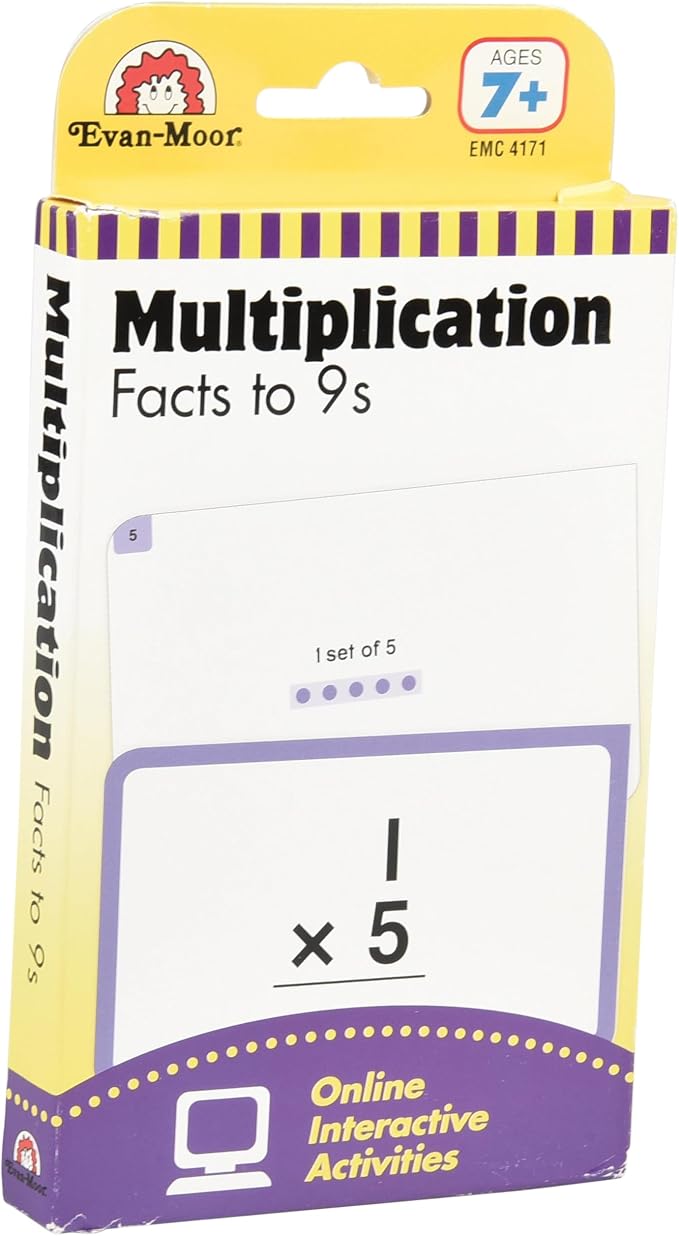 Multiplication Facts to 9s Flashcards – 56 Full-Color Math Cards with Games & Activities for Kids, Grades 2+, Ages 7+, Classroom or Home Learning