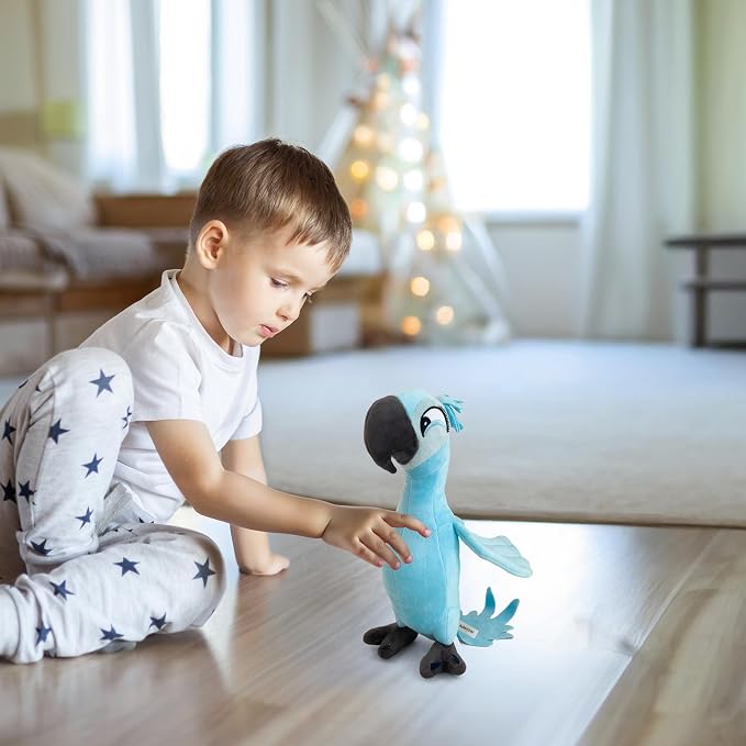 Rio Jewel Plush Toy – Soft Parrot Stuffed Animal Blue Macaw Plush, Cute Rio Movie Jewel Bird Character Plushie Gift for Kids and Fans