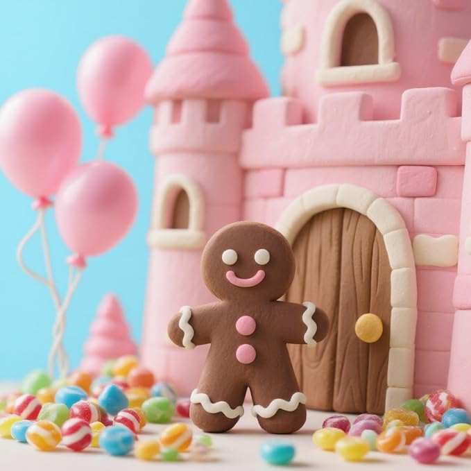 8Pack Christmas Gingerbread Man Crafts Kit - Air Dry Clay Gingerbread Man Crafts for Kids,Modeling Clay DIY Kit for Kids,Great for Birthday Parties,School Winter Party Fun,for Age 3+