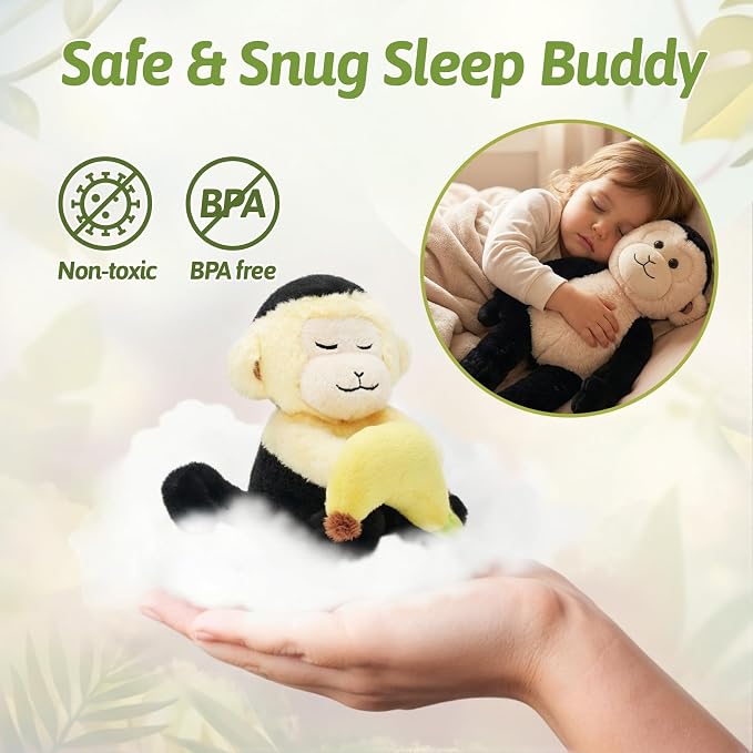 OUOZZZ Monkey Stuffed Animal 5 PCS, 19.3″ Huggable Mama and Babies Slap-Bracelet