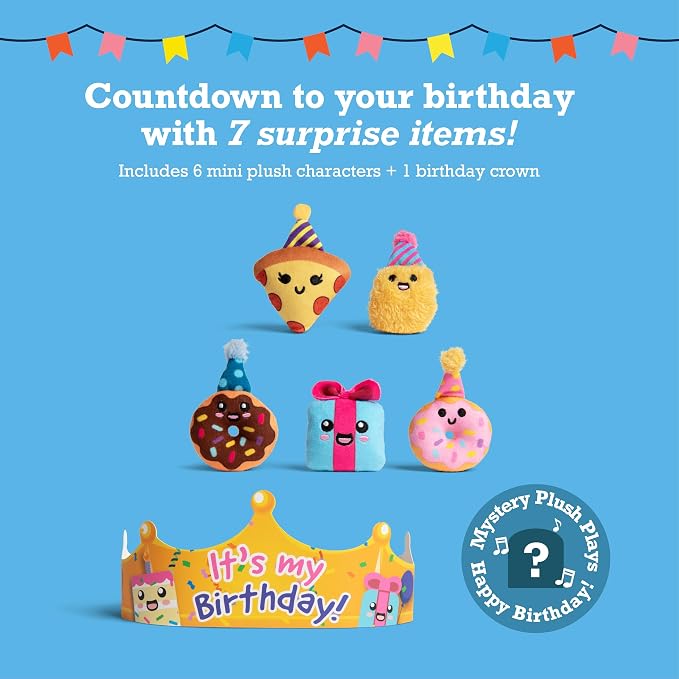 Emotional Support Pals Birthday Countdown Calendar by Relatable — Cuddly Stuffed Animals, Squishy Toys and Plushies, Great Birthday Gift for Loved Ones of All Ages — Includes 7 Surprises