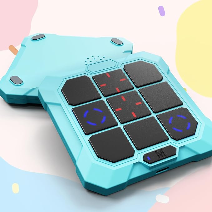 Tic Tac Toe Game, 6-in-1 Electronic Tic Tac Toe with Mute & Rechargeable - Handheld Travel Board Game for Kids Ages 4+, Adults, Family - Educational Learning Toy for Boys Girls，Blue
