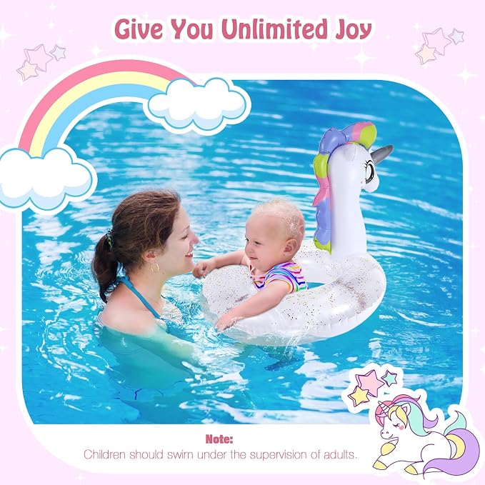 Moko Inflatable Swimming Rings, Pool Floats Swim Tubes Rings Round Shape Cute Cartoon Design Beach Water Lounge Inflatable Raft Party Supplies for Kids