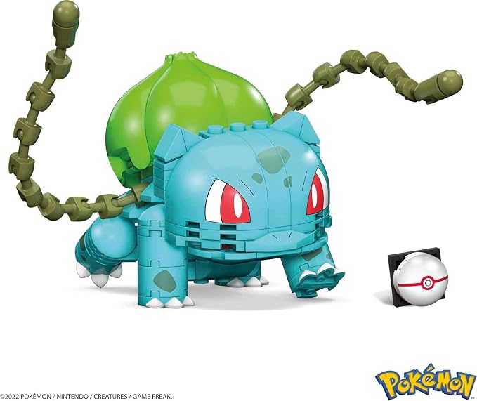 MEGA Pokémon Building Toys Set Build & Show Bulbasaur with 175 Pieces, Articulated and Poseable, 4 Inches Tall, for Kids