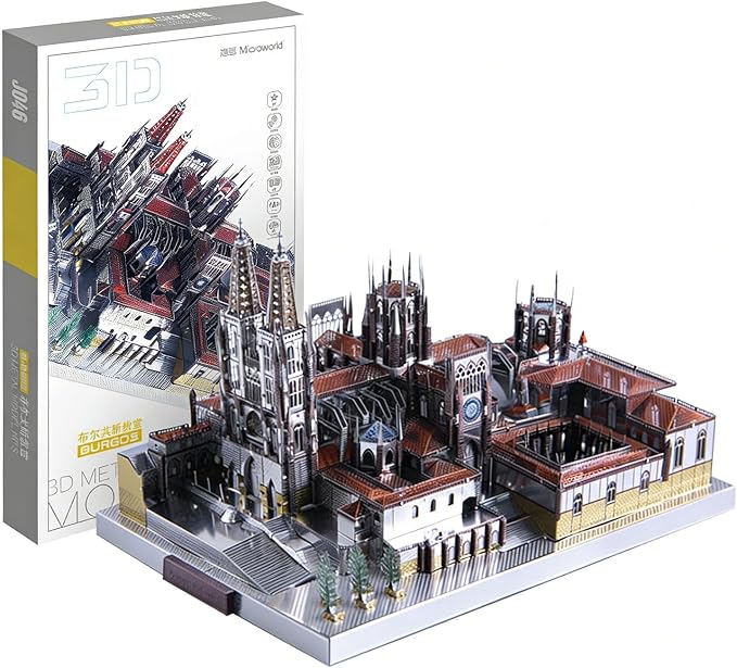 Microworld Metal Model Kits, Architecture3D Metal Puzzle, Challenge 3D Puzzle for Adults, DIY Brain Teaser Assembly Puzzle- Sagrada Familia Cathedral