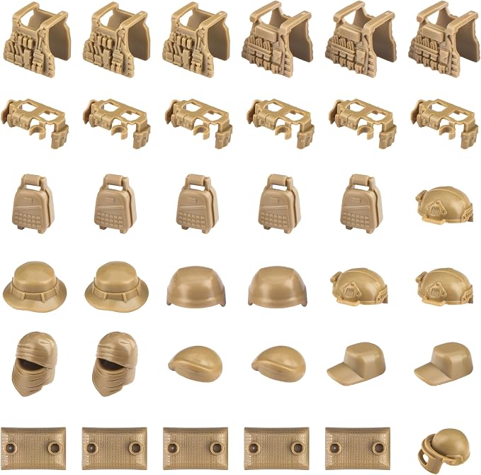 63 Pcs Military Weapons Set Accessories U.K Special Forces Weapons Toys Military Equipment Battle Blocks Bricks Compatible with Major Brand, 3 Years Old and up